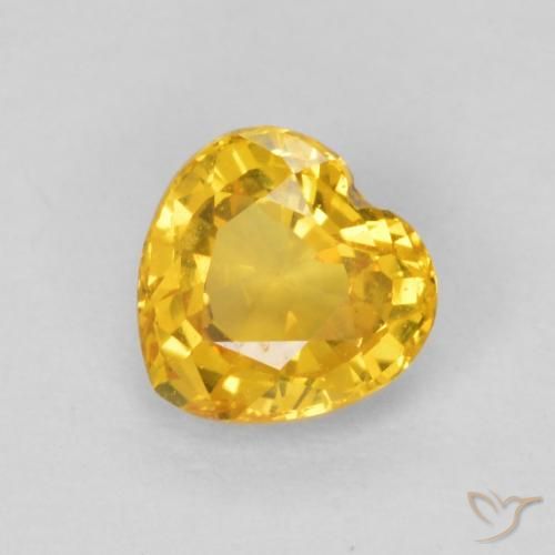 0.54ct Natural Dorado Zafiro, Corazón, VVS