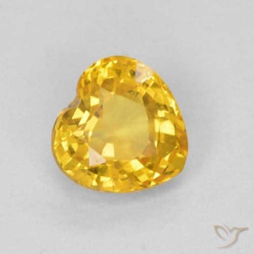 Zafiro Dorado natural de 0.54 ct, Corazón, VVS