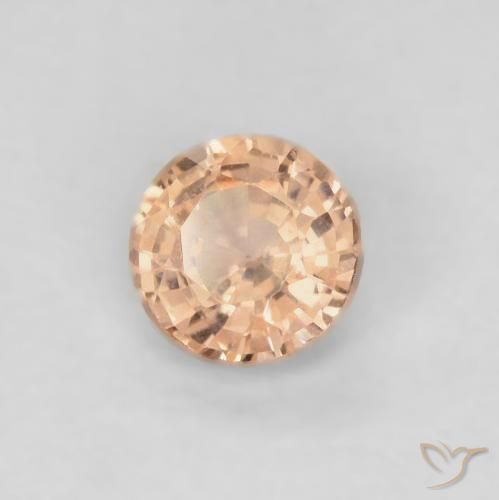Zafiro Naranja claro natural de 0.39 ct, Redondo, VVS
