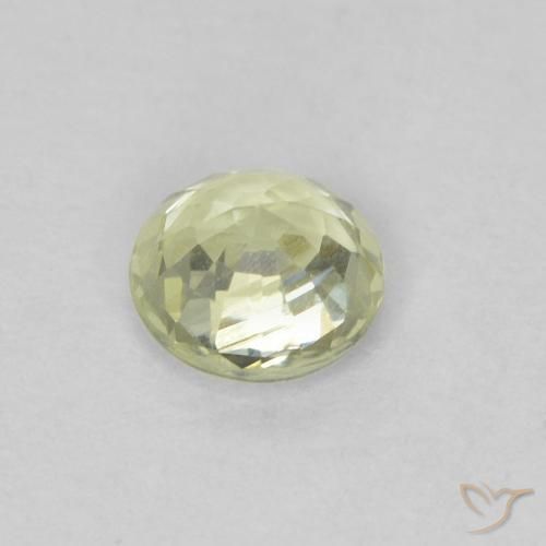 Zafiro Blanco verdoso natural de 0.37 ct, Redondo, VVS