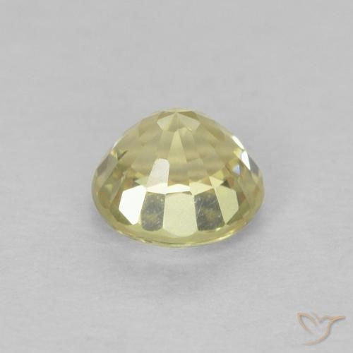 Zafiro Medium Light-Yellow natural de 0.49 ct, Redondo, VVS