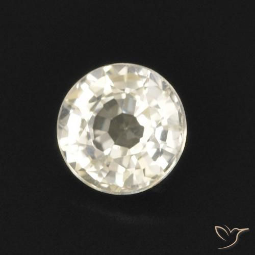 Zafiro Amarillo claro natural de 0.47 ct, Redondo, VVS