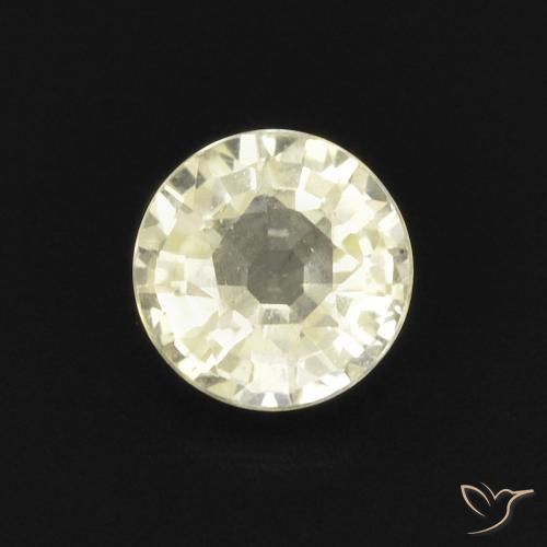 0.47ct Natural Amarillo pálido Zafiro, Redondo, VVS