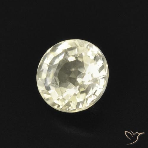 Zafiro Amarillo pálido natural de 0.47 ct, Redondo, VVS