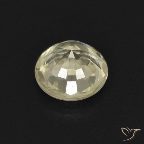 Zafiro Amarillo pálido natural de 0.47 ct, Redondo, VVS