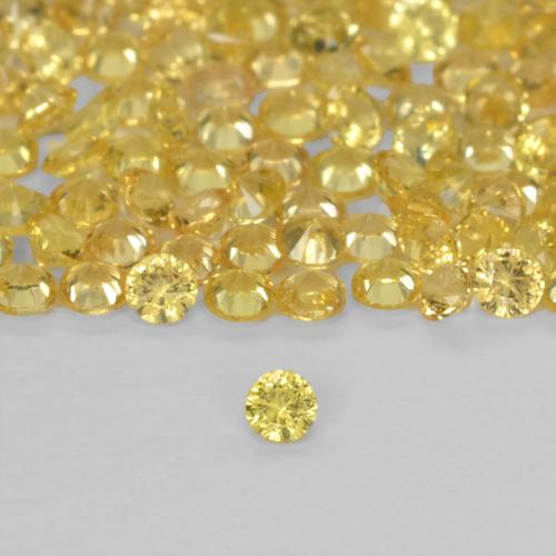 Zafiro amarillo natural de 0,02 ct, corte redondo, VS