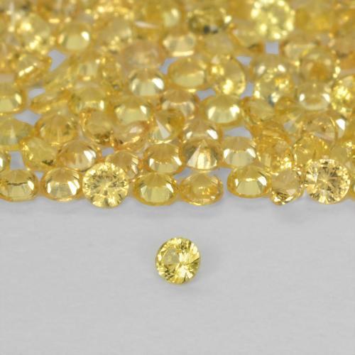Zafiro amarillo natural de 0,02 ct, corte redondo, VS