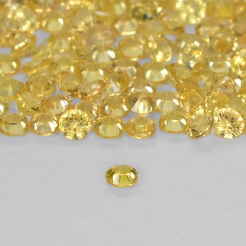Zafiro amarillo natural de 0,02 ct, corte redondo, VS