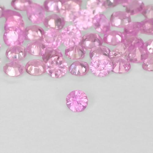 Zafiro Rosado claro natural de 0.02 ct, Redondo, VS