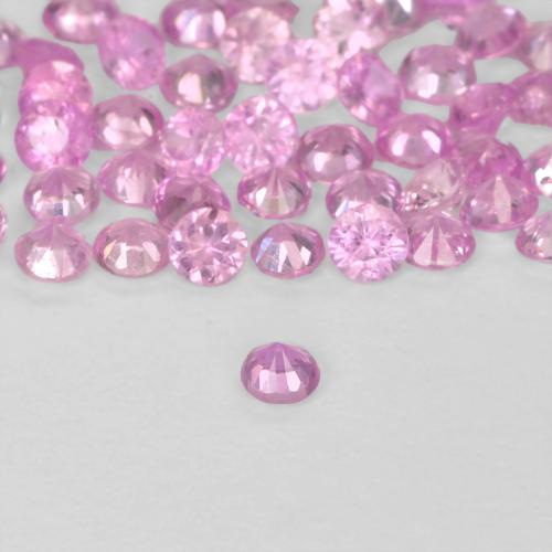 Zafiro Rosado claro natural de 0.02 ct, Redondo, VS