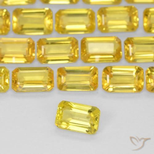 Zafiro Amarillo abejorro natural de 0.38 ct, Corte Octágono / Esmeralda, VS