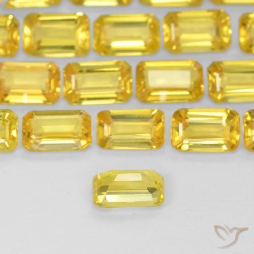 Zafiro Amarillo abejorro natural de 0.38 ct, Corte Octágono / Esmeralda, VS