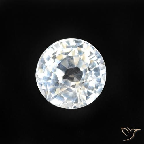 0.58ct Natural Blanco azulado Zafiro, Redondo, VVS-VS