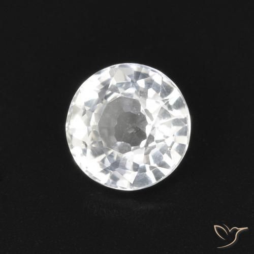Zafiro Blanco natural de 0.53 ct, Redondo, VVS