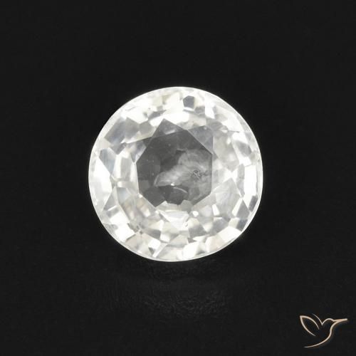 0.57ct Natural Blanco Zafiro, Redondo, VVS-VS
