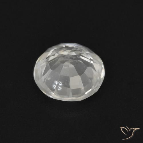 Zafiro Blanco natural de 0.57 ct, Redondo, VVS-VS