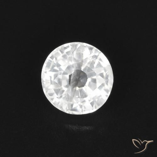 0.50ct Natural Blanco Zafiro, Redondo, VS