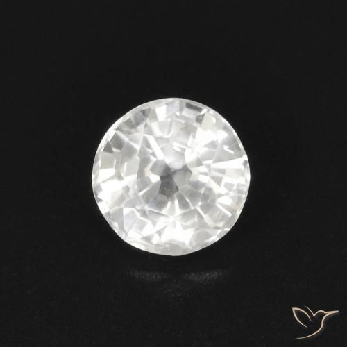 0.45ct Natural Blanco Zafiro, Redondo, VS