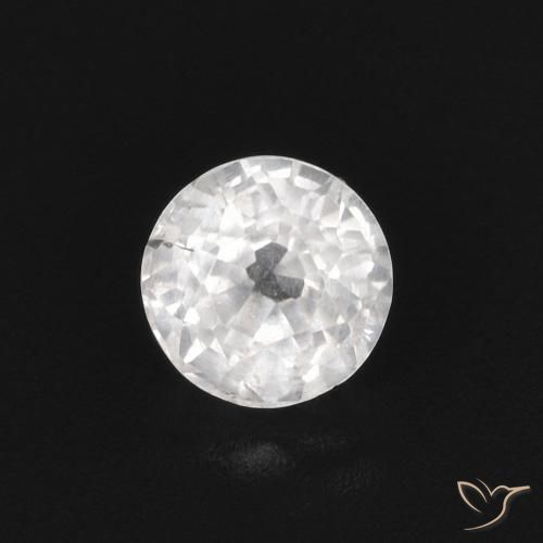 0.43ct Natural Blanco Zafiro, Redondo, VS