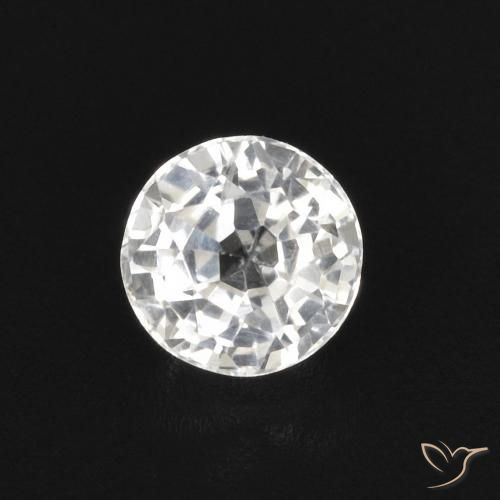 0.43ct Natural Blanco Zafiro, Redondo, VVS-VS