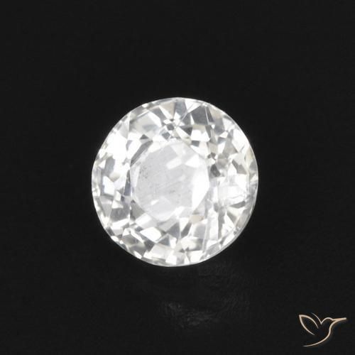 Zafiro Blanco natural de 0.43 ct, Redondo, VVS-VS