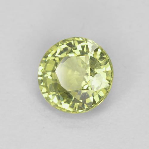 Zafiro Amarillo medio natural de 0.57 ct, Redondo, VS