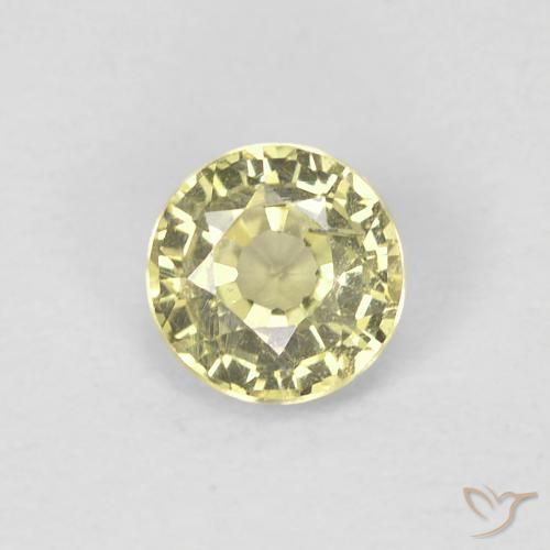 0.41ct Natural Amarillo pálido Zafiro, Redondo, VS
