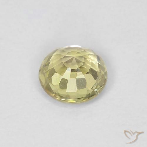 Zafiro Amarillo pálido natural de 0.41 ct, Redondo, VS