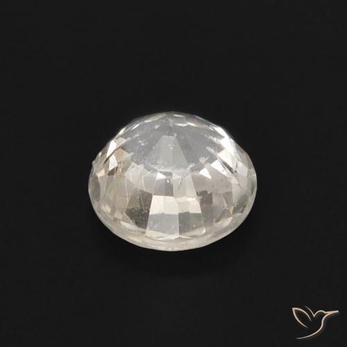 Zafiro Blanco cálido natural de 0.49 ct, Corte Redondo, VVS-VS