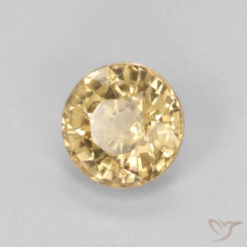 Zafiro Dorado natural de 0.67 ct, Redondo, VVS-VS