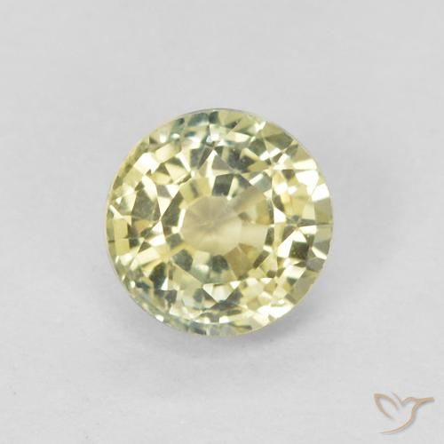 0.46ct Natural Medium Light-Yellow Zafiro, Redondo, VVS