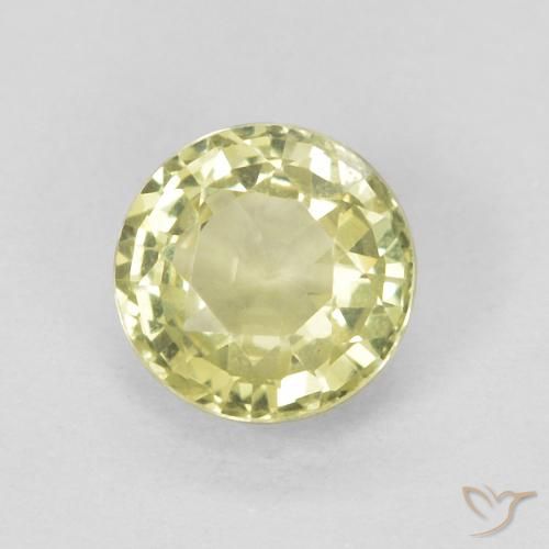 0.50ct Natural Amarillo medio Zafiro, Redondo, VVS
