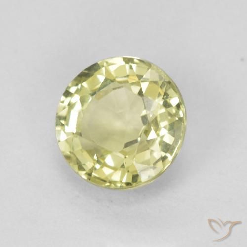 Zafiro Amarillo medio natural de 0.50 ct, Redondo, VVS
