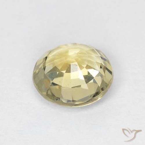Zafiro Amarillo claro natural de 0.82 ct, Redondo, VS