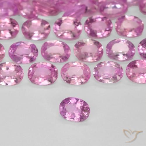 Zafiro Rosado intenso natural de 0.21 ct, Ovalada, VVS-VS