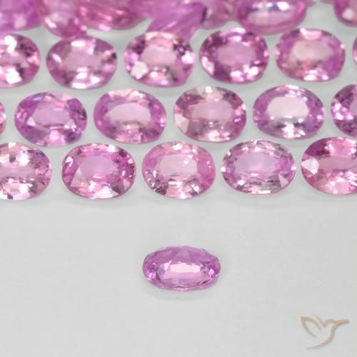 Zafiro Rosado intenso natural de 0.21 ct, Ovalada, VVS-VS
