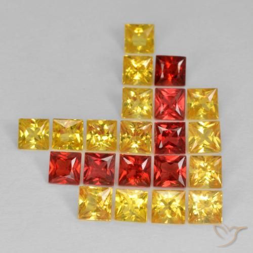2.57ctw Natural Multicolor Zafiro, Cuadrado, VS