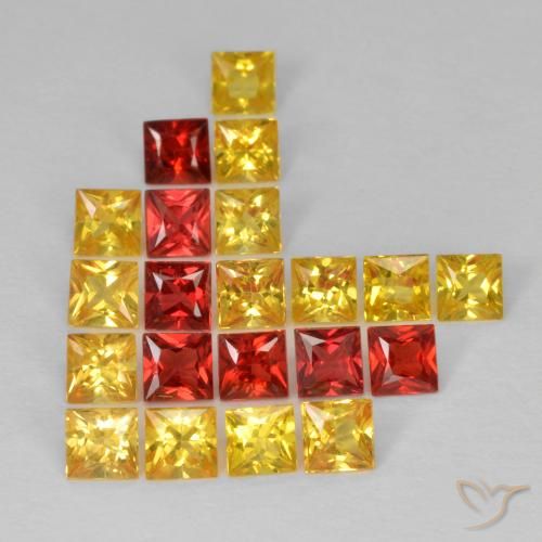 Gemas de Zafiro Multicolor natural de 2.57 ct, Cuadrado, VS