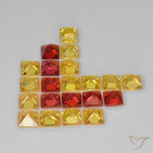 Gemas de Zafiro Multicolor natural de 2.57 ct, Cuadrado, VS