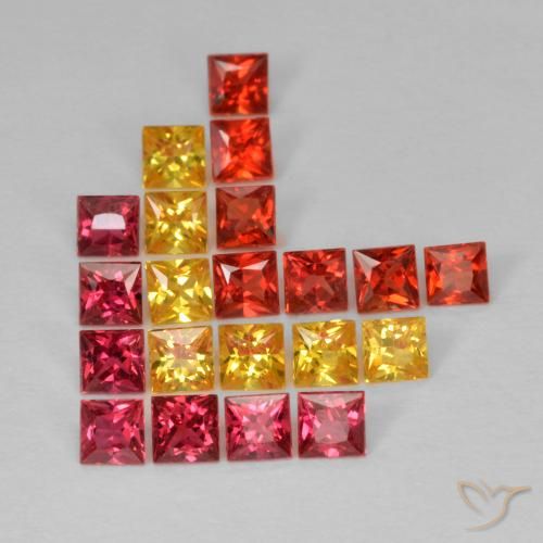 Gemas de Zafiro Multicolor natural de 2.26 ct, Cuadrado, VS