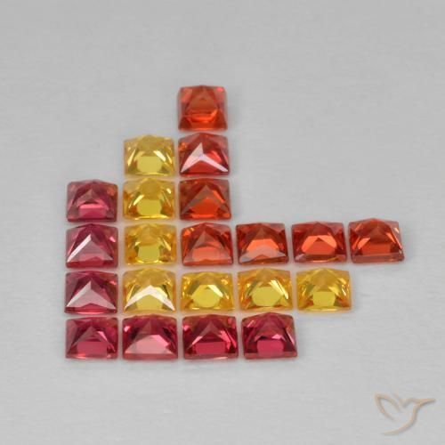 Gemas de Zafiro Multicolor natural de 2.26 ct, Cuadrado, VS
