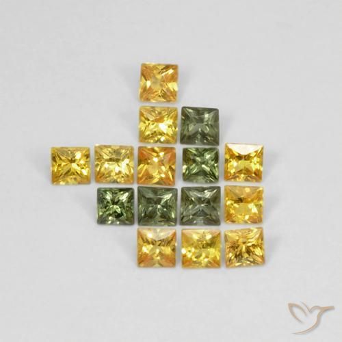 Gemas de Zafiro Multicolor natural de 1.12 ct, Cuadrado, VS