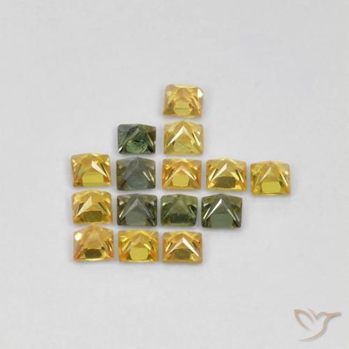 Gemas de Zafiro Multicolor natural de 1.12 ct, Cuadrado, VS