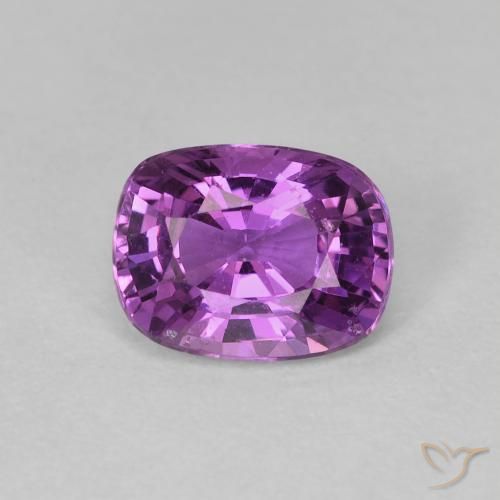 1.25ct Natural Uva rosáceo Zafiro, Forma Cojín, VVS-VS