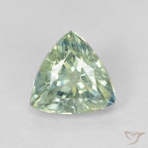 0.87ct Natural Verde muy claro Zafiro, Trillón, VS