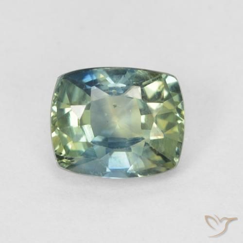 0.78ct Natural Azul verdoso Zafiro, Forma Cojín, VS, Photo A