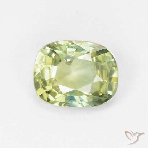 1.09ct Natural Verde muy claro Zafiro, Forma Cojín, VVS-VS