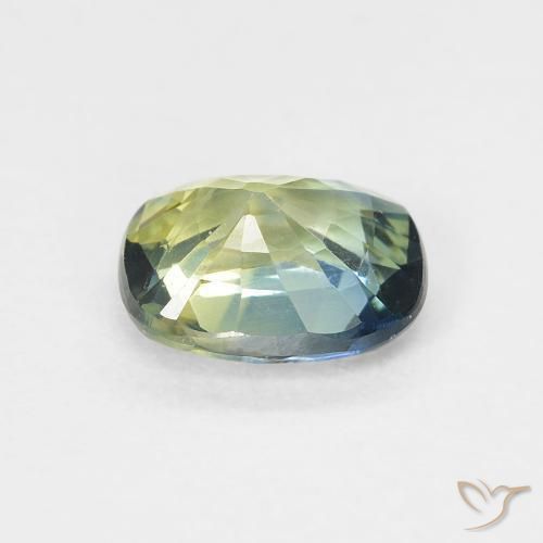 Zafiro Verde muy claro natural de 1.09 ct, Forma Cojín, VVS-VS