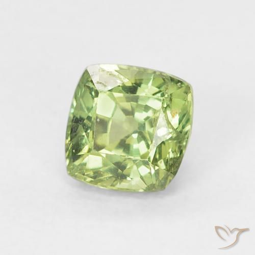 Zafiro Verde claro natural de 0.54 ct, Forma Cojín, VS-SI