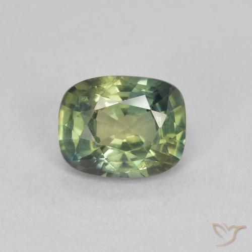 0.72ct Natural Verde bosque claro Zafiro, Forma Cojín, VS